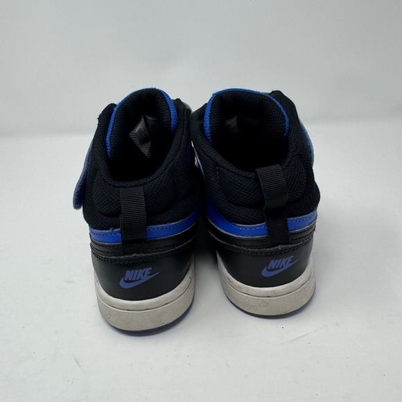Nike Court Borough Mid PS Kids 1Y Shoes Blue Black Hook Loop Sneakers CD7783 404 - Picture 5 of 8